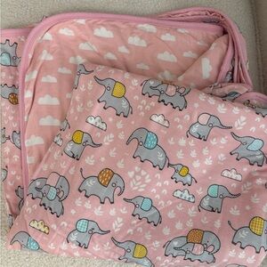 Little Sleepies Pink Elephant Cloud Blanket